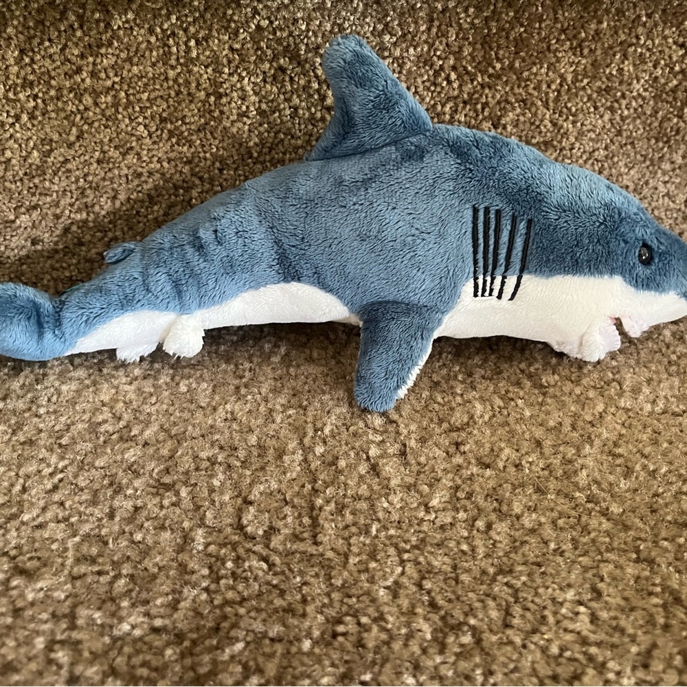 Blue and White Plush Shark Toy